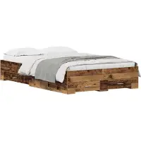 vidaXL Bedframe met lade met opslag Oud Hout 120 x 190 cm Bewerkt hout