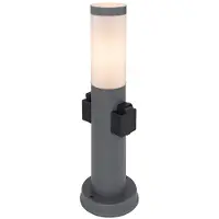 Globo Staande lamp buitenlamp met fitting RVS Staande lamp tuinpad, opaal antraciet, 1x E27 fitting, DxH 12,7x45 cm