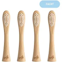 Smyle Opzetborstels voor E-Brush - Duurzame Keuze, 88% Minder Plastic - Zachte Haren - Bamboe - 4 Stuks