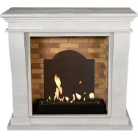 Xaralyn Bio-ethanol haard - Kreta-Mini BME-SWU - wit natuursteen - 3 KW verwarming - haardombouw inclusief inbouwhaard - schouw