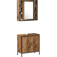 vidaXL Badkamermeubel Set 2 st Bruin 60 x 30 x 60 cm Bewerkt hout