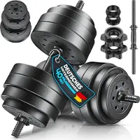 RE:SPORT Halterset van 2 verstelbaar 15/20/30/40 kg | Korte halters met gewichten & 4 stersluitingen | Fitness halterset voor spieropbouw, workout & thuis trainen