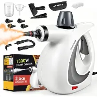 Traumheim 12 in 1 Stoomreiniger - Steam Lock Functie - 3 Bar- Handstoomreiniger - Handstomer - Vlekkenreiniger - Tapijtreiniger -1300Watt - 280 MLInclusief Microvezeldoek