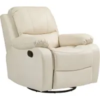 HOMCOM relaxfauteuil met verstelbare rugleuning en sta-opfunctie - Ligfauteuil - Schommelstoel - Cremewit