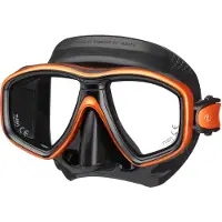 Tusa Freedom Ceos – Duikmasker met twee lenzen, comfortabele pasvorm dicht op het gezicht, Freedom Technology voor comfort en prestaties, hypoallergeen silicone – Zwart/Oranje – M-212QB EO