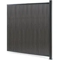 Neu.holz WPC schutting Grassano uitbreidingsset met paal 185x175 cm grijs en antracietgrijs