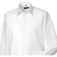 Russell athletic Russell Collection Heren Effen Oxford Getailleerd Overhemd met Lange Mouwen (Wit)