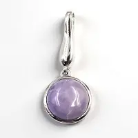 Cavill - Zilveren Hangertje - 925 Sterling Zilver - Fluoriet Opaal Rond Cabochon 3,32 ct - Paarse Edelsteen - Elegant & Tijdloos