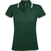 Sols Dames/Dames Pasadena Poloshirt (Bos Groen/Wit)