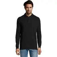 Sols Heren Ster Poloshirt met Lange Mouwen (Marine)