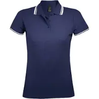 Sols Dames/Dames Pasadena Poloshirt (Franse marine / Wit)