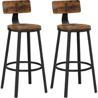 Begryf - Barkrukken set van 2 - rustiek bruin - met rugleuning - 54,5x99 cm