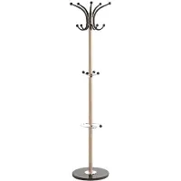 Unyqoos Moderne kapstok met eiken decor, zwart marmer en metalen haken