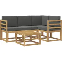 vidaXL Buiten bank set 5 st Wit en antracietkleurig