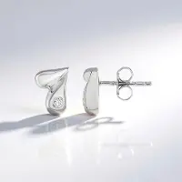 Cavill - Zilveren Oorbellen 925 Sterling Zilver met Platina - Ronde Briljant I2 (H) Diamant 0,054 ct - Bezel Zetting - Elegant & Comfortabel 10 mm