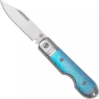 QSP Knife Moray QS171-A, Limited Edition, Satin Vanax, Blue Crystallized Titanium zakmes