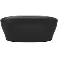 Vente-unique Half vrijstaand acryl bad - 220 L - 160 x 80 x 58 cm - Mat zwart - LUMEL