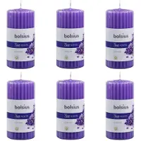 Bolsius Geurkaarsen geribbeld 6 st 120x58 mm lavendel