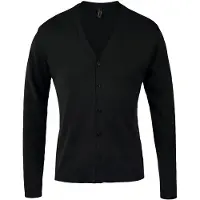 Sols Heren Gouden Gebreid V Hals Vest (Zwart)