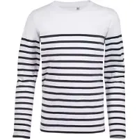 Sols Kinderen/Kinderen Matelot Gestreept T-shirt Met Lange Mouwen (Wit/Zwaar)