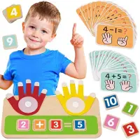 Tooky Toy Houten educatief speelgoed voor het leren van het tellen van vingers, optellen en aftrekken - UNI