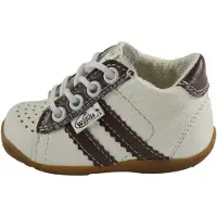 Wanda Leren schoenen - wit/bruin - jongen/meisje - eerste stapjes - babyschoenen - flexibel - sneakers - maat 21
