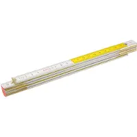 Topex Serie - Houten Vouwmeter - 1 m - Wit-Geel - III Nauwkeurigheid