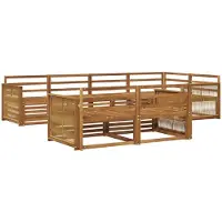 vidaXL Buiten bank set 7 st Naturel