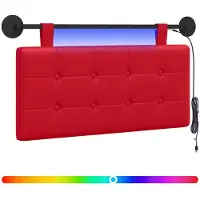 vidaXL Hangend hoofdbord Met LED-verlichting Rood Kunstleer