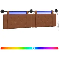 vidaXL Hangend hoofdbord Bruin Antiek PU