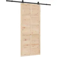 vidaXL Schuifdeur 100 x 208 cm Massief grenenhout Naturel