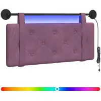 vidaXL Hangend hoofdbord Met LED-verlichting Paars Fluweel