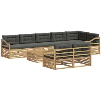 vidaXL Buiten bank set 9 st Wit en antracietkleurig