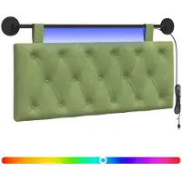 vidaXL Hangend hoofdbord Met LED-verlichting Lichtgroen Fluweel