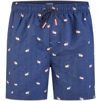 Happy Shorts Heren zwemshort donkerblauw manderijn fruit print