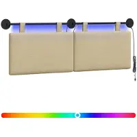 vidaXL Hangend hoofdbord Lichtgroen Grijs Corduroy stof