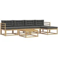 vidaXL Buiten bank set 6 st Wit en antracietkleurig Polyester