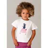 Mayoral - Meisjes t-shirt - Maat 98 - Meisjes - wit -