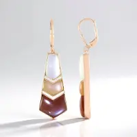 Cavill - Zilveren Oorbellen Roségoud Verguld - 925 Sterling Zilver - 27,9 ct Chocolade, Witte & Perzik Maansteen - Druppelvorm