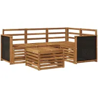vidaXL Buiten bank set 5 st Naturel Polyester
