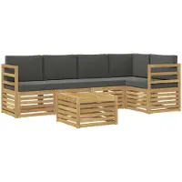 vidaXL Buiten bank set 6 st Wit en antracietkleurig Polyester