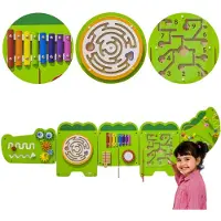 Viga Toys - Houten - Wandspeelbord - Krokodil - Lengte 187cm