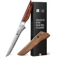 Xinzuo x Uliassi – Uitbeenmes Damascus 16,5 cm – Professioneel Keukenmes – Xing Series – Mauro Uliassi (3-sterren Michelin chef)