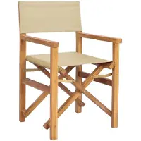 vidaXL Regisseursstoel Bruin en Beige Massief Teakhout