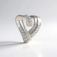 Cavill - Zilveren Hart Hanger - 925 Sterling Zilver Platina Geplateerd - 35 Cambodjaanse Zirkonia 0,837 ct - Elegante Monosono Collection Sieraden