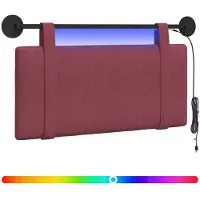 vidaXL Hangend hoofdbord Met LED-verlichting Wijnrood Stof