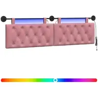 vidaXL Hangend hoofdbord Roze Fluweel