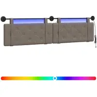vidaXL Hangend hoofdbord Grijs Antiek PU