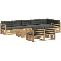 vidaXL Tuinset met 9 zitplaatsen, wit en antraciet
