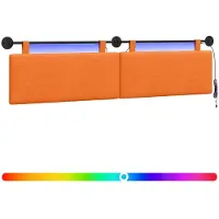 vidaXL Hangend hoofdbord Oranje Corduroy stof